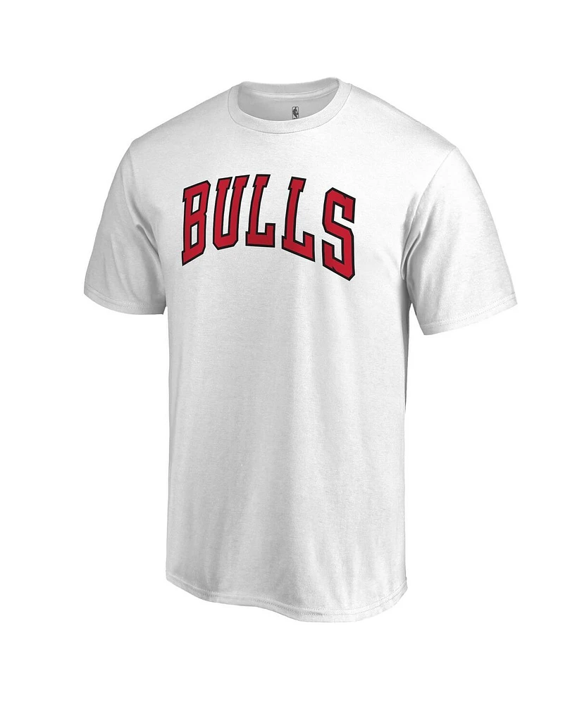 Fanatics Men's White Chicago Bulls Primary Wordmark T-Shirt