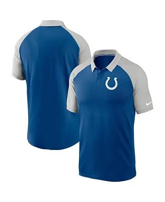 Nike Men's Royal Indianapolis Colts Raglan Tri-Blend Performance Polo