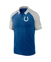 Nike Men's Royal Indianapolis Colts Raglan Tri-Blend Performance Polo