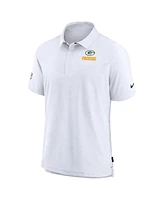 Nike Men's White Bay Packers Sideline Lockup Performance Polo