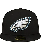 New Era Men's Black Philadelphia Eagles Team Basic 59FIFTY Fitted Hat