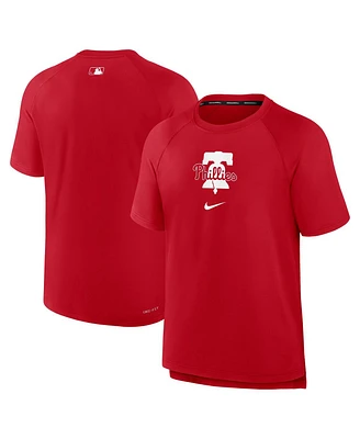 Nike Men's Red Philadelphia Phillies Authentic Collection Pregame Raglan Performance T-Shirt