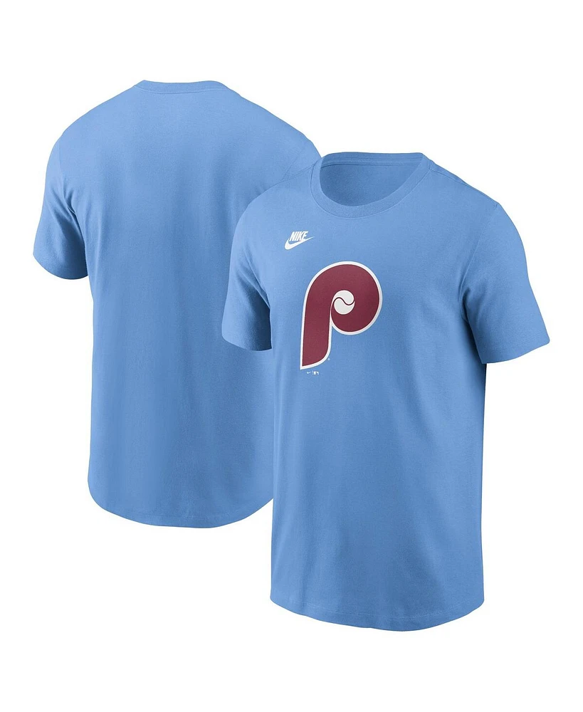 Nike Men's Light Blue Philadelphia Phillies Cooperstown Collection Team Logo T-Shirt