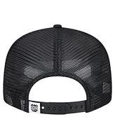 New Era Men's Black Sacramento Kings Evergreen 9FIFTY Trucker Snapback Hat
