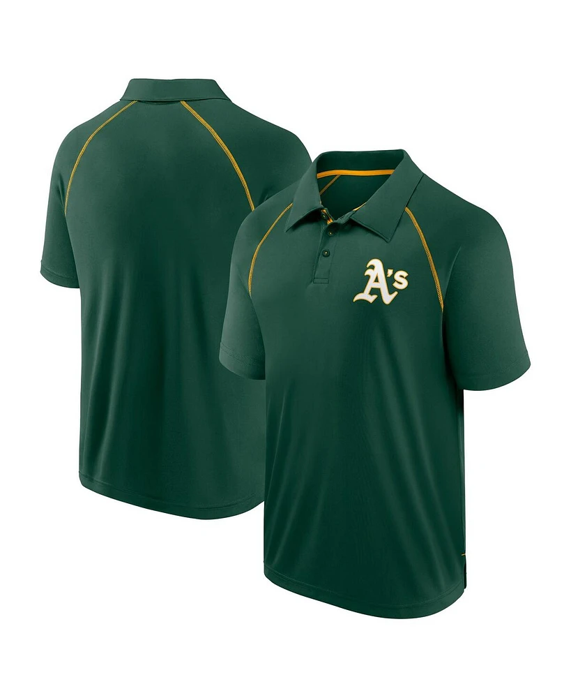 Fanatics Men's Green Oakland Athletics Strong Alone Raglan Polo