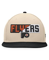 Fanatics Men's Cream/Black Philadelphia Flyers Goalaso Snapback Hat