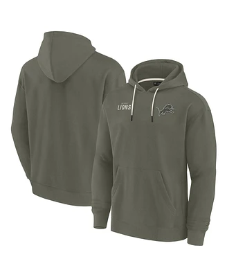 Fanatics Signature Men's and Women's Olive Detroit Lions Elements Super Soft Fleece Pullover Hoodie