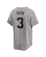 Nike Men's Babe Ruth Gray New York Yankees Throwback Cooperstown Collection Limited Jersey