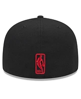 New Era Men's Black Miami Heat Rally Drive Side Patch 59FIFTY Fitted Hat