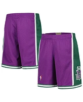 Mitchell & Ness Big Boys and Girls Purple Milwaukee Bucks Hardwood Classics Swingman Shorts