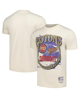Mitchell Ness Men's Tan Detroit Pistons Hardwood Classics vintage - like Soul Crown Jewels T-Shirt