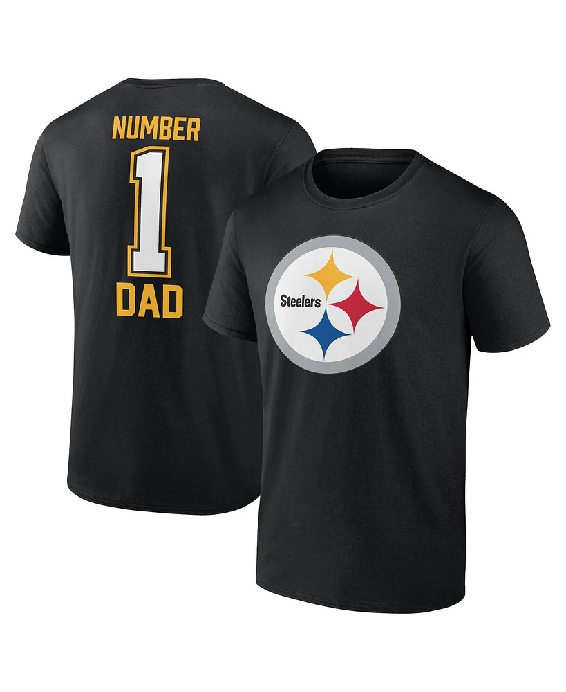 Fanatics Men's Black Pittsburgh Steelers 1 Dad T-Shirt