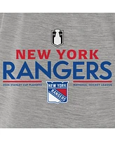 Fanatics Men's Gray New York Rangers 2024 Stanley Cup Playoffs Authentic Pro T-Shirt