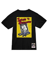 Mitchell & Ness Men's Jackie Robinson Black Brooklyn Dodgers vintage-like Cover T-Shirt