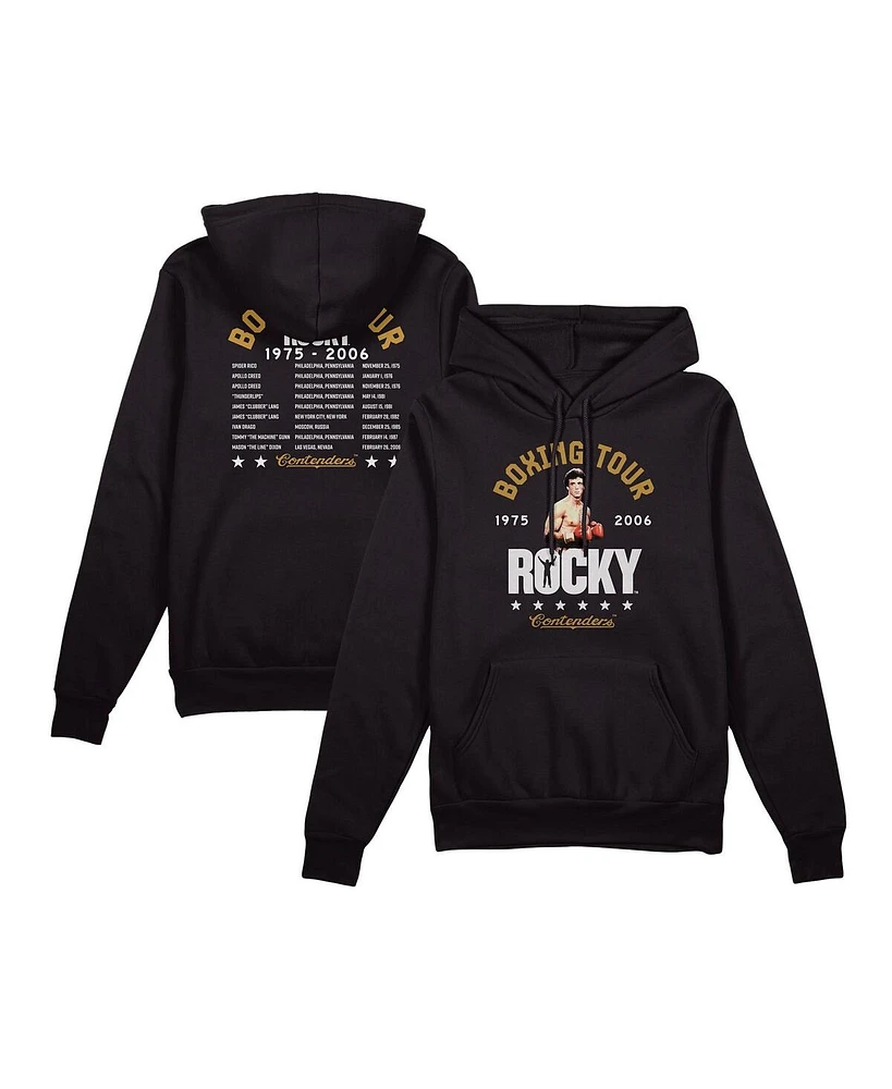 Contenders Clothing Men's Black Rocky Boxing Tour Pullover Hoodie