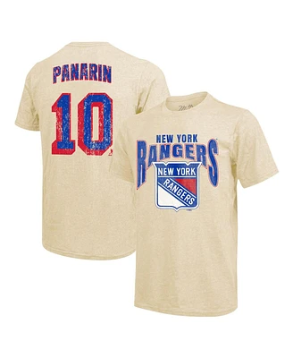 Majestic Threads Men's Artemi Panarin Cream New York Rangers Dynasty Name Number Tri-Blend T-Shirt