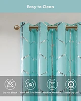 Intelligent Design Raina Total Blackout Metallic Print Grommet Top Curtain Single Panel