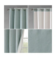 SunSmart Maya Heathered Blackout Curtain 1 Panel for bedroom, Grommet top fit up to 1.25 inches rod Single Curtain Panel for Living Room