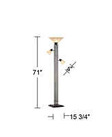 Franklin Iron Works Metro Modern Mission Torchiere Floor Lamp Standing 3