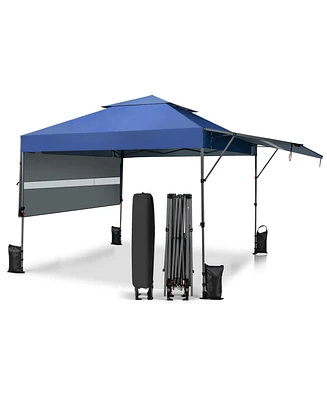 Slickblue 10 x 17.6 Feet Outdoor Instant Pop-up Canopy Tent with Dual Half Awnings