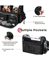 Byootique Makeup Brush Case Portable Artist Brush Holder Stand-Up Travel Cosmetic Organizer Bag