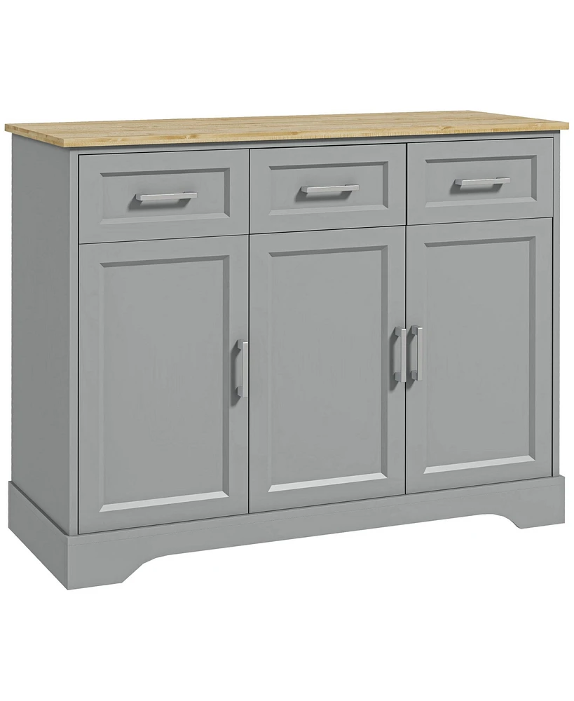 Homcom Kitchen Sideboard Buffet Cabinet with Storage, Kitchen Island