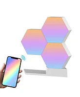 Yescom App Control WiFi Hexagon Led Light Kit 14 Blocks & Base w/Alexa Google Home Game Room Decoration