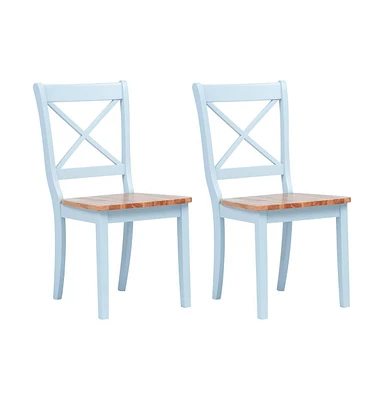 vidaXL Dining Chairs pcs and Light Wood Solid Rubber Wood