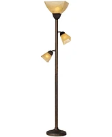 Franklin Iron Works Rustic Farmhouse Mission Torchiere Floor Lamp 71 1/2" Tall Roman Bronze 3