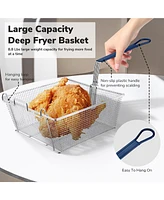 Yescom Commercial Deep Fryer Basket 8.8 Lbs Large Capacity 13"x 12" x 5" Heavy Duty Construction Fryer Basket with Non-slip Handle for Restaurant Kitc