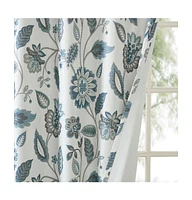 SunSmart Camille Jacquard Room Darkening Curtain for Bedroom, Grommet Top Design Panels Pair for Living Room, Width 50 length inches Single Panel