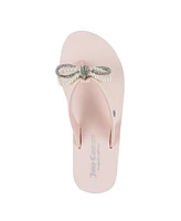 Juicy Couture Women's Crepe Bow Detail Wedge Sandals