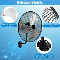 Costway 21 Inch Wall Mount Industrial Fan 3 Speed Oscillating Metal Ventilation Fan