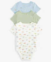 First Impressions Baby Boys Travel Cotton Bodysuits, 3 Pack, Created for Macy's