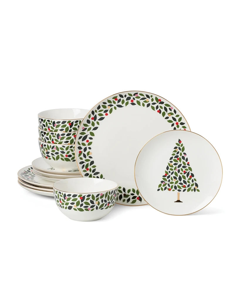 Kate Spade Evergreen 12-Piece Dinnerware Set