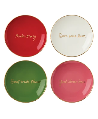 Kate Spade Be Jolly Color 4-Piece Tidbit Plates