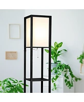 Maxwell Led Shelf Floor Lamp with Lantern Shade (63")