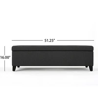 Spacious Storage Ottoman with Self-Opening Lid and Modern Birch Wood Legs