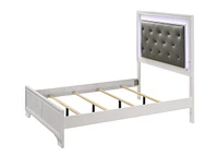 Queen Size Led Panel Bed with Crocodile Skin Finish