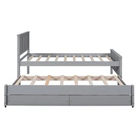 Twin Size Platform Bed With Trundle And Drawers