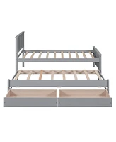 Streamdale Furniture Twin Size Platform Bed With Trundle And Drawers