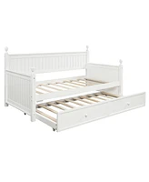 Streamdale Furniture Twin Size Wood Daybed With Twin Size Trundle