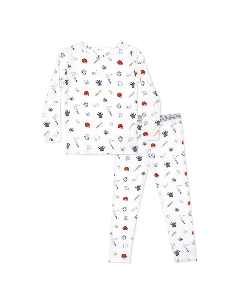 Bellabu Bear Kids Unisex Baseball Set of 2 Piece Pajamas