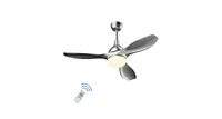 Slickblue Modern 48" Ceiling Fan with Dimmable Led Light and Remote Control Reversible Blades-Silver