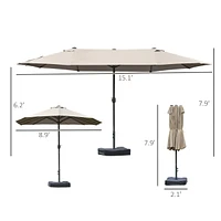 Uv-Resistant Double-Sided Umbrella with Easy Crank Mechanism