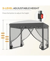 Streamdale Furniture 10' x 10' Pop Up Canopy Tent with Netting, Instant Sun Shelter, Tents for Parties, Height Adjustable, with Wheeled Carry Bag and