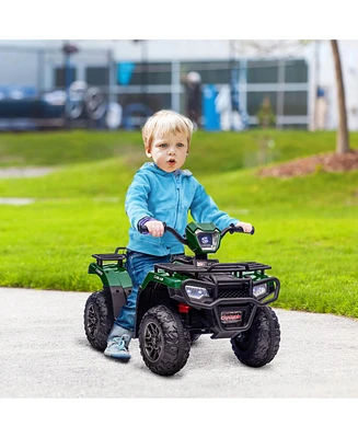 Simplie Fun Rugged 4-Wheeler with Twin Motors, Music, and Safety Features for Kids