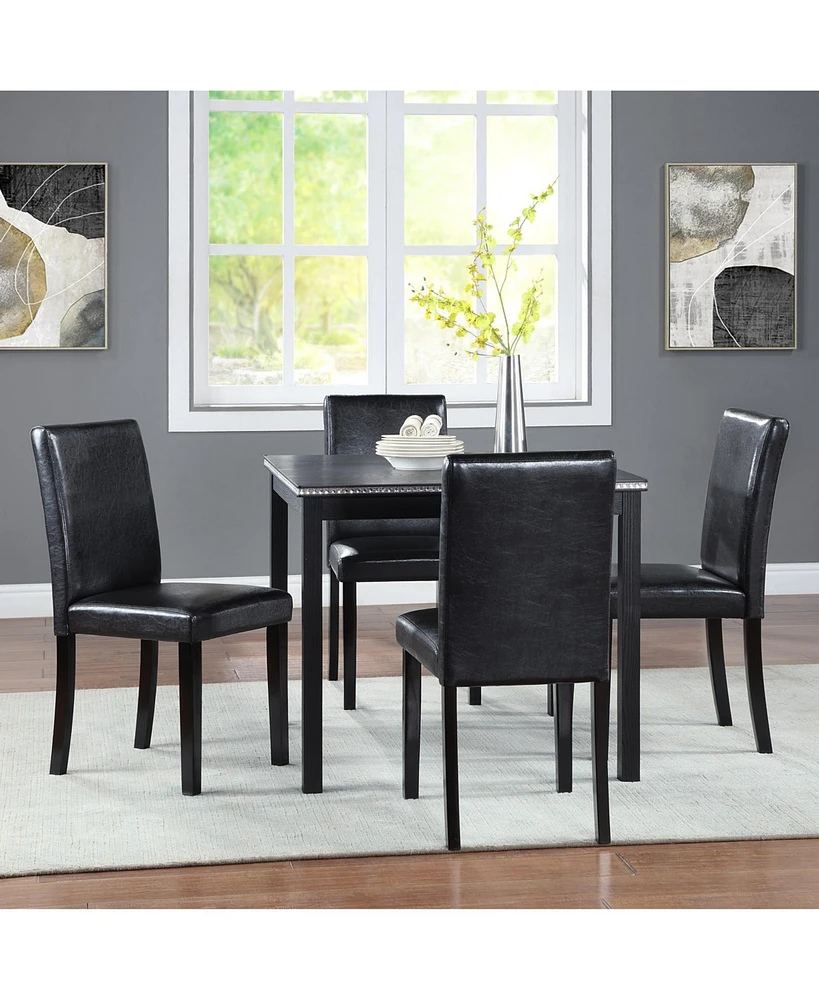 Simplie Fun Contemporary Elegance Wooden Dining Table and Upholstered Chairs