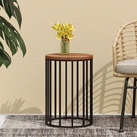 Modern Farmhouse Outdoor Side Table with Rustic Charm
