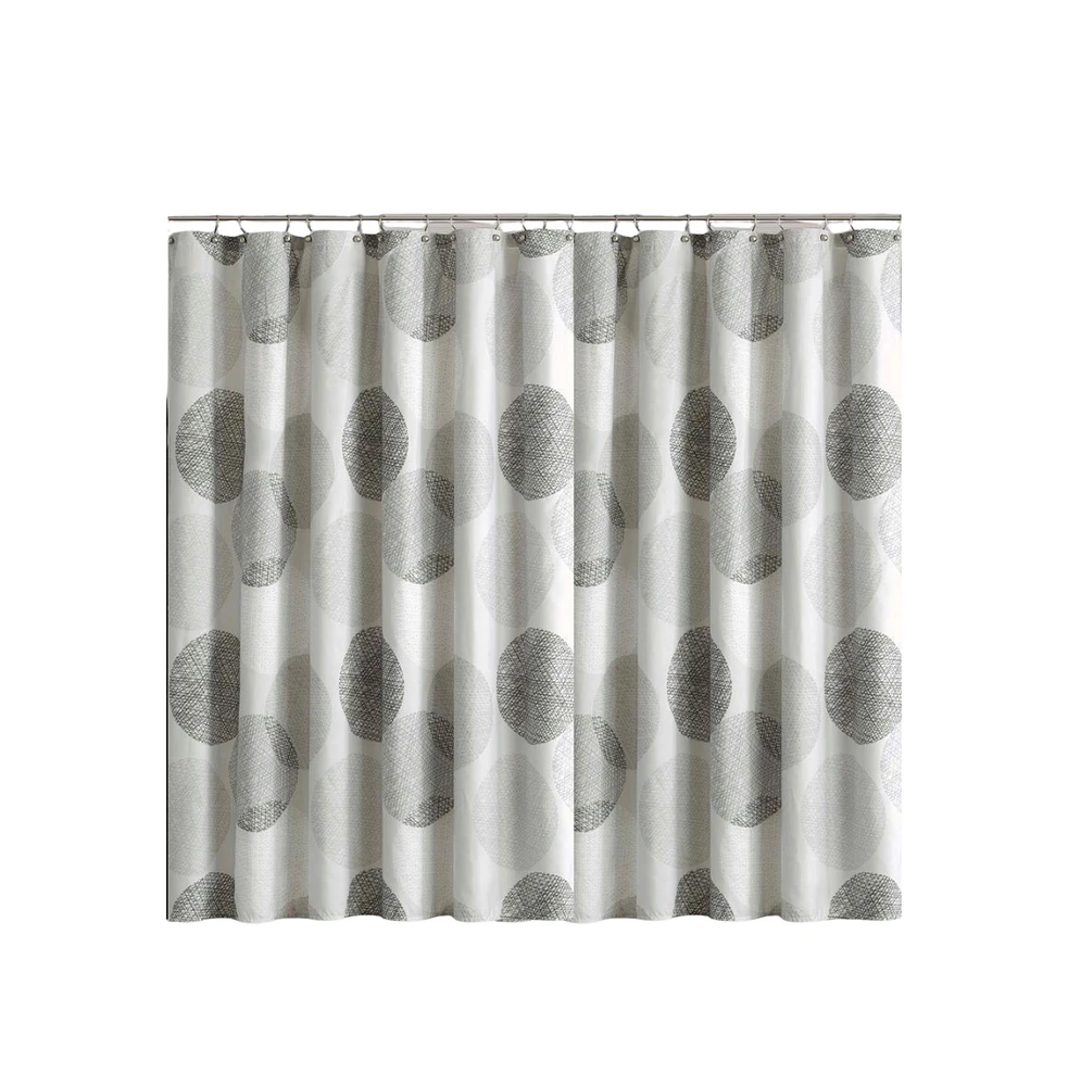 Home Outfitters Aqua/Silver Microfiber Printed Shower Curtain 72''W x 72"L, for Bathrooms, Modern/Contemporary